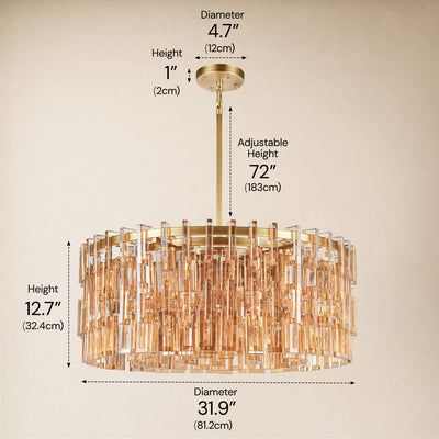 Cirelle Crystal Round Chandelier 31.9"D 