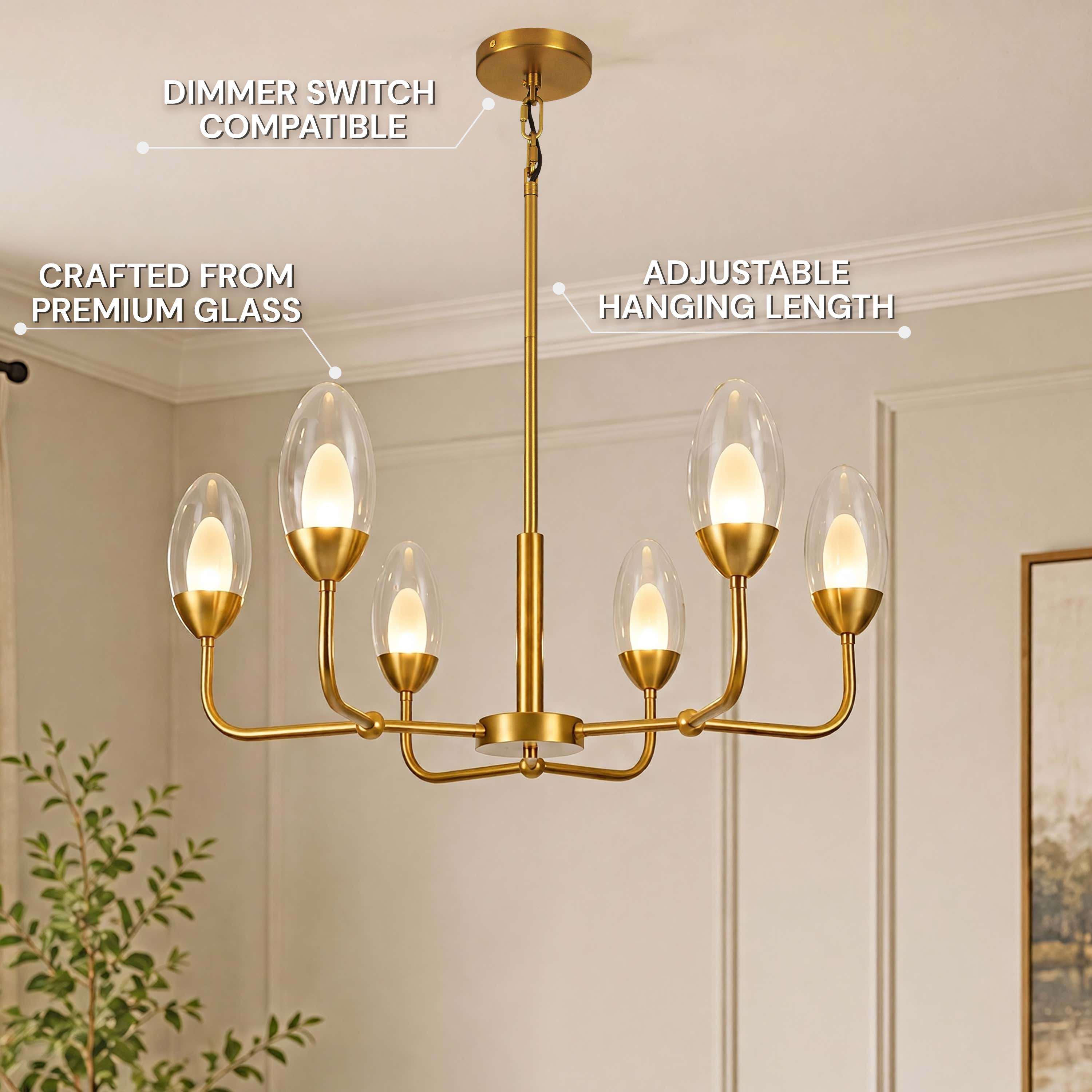 Cressa Oval Glass Round Chandelier 30"D