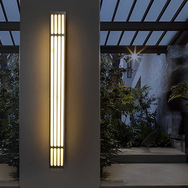 Long Rectangular Waterproof LED Black Modern Outdoor Wall Lamp