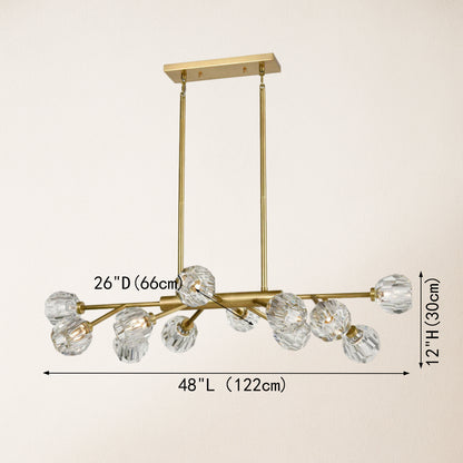 Parisian Crystal Linear Chandelier 122 cm L