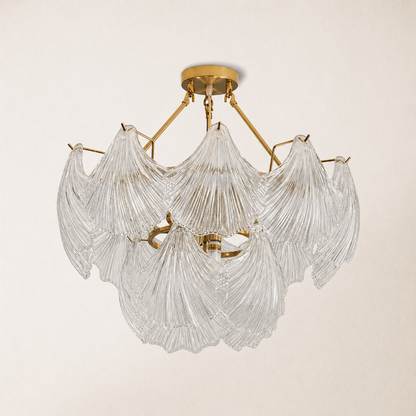 Marivelle Shell Glass Round Chandelier