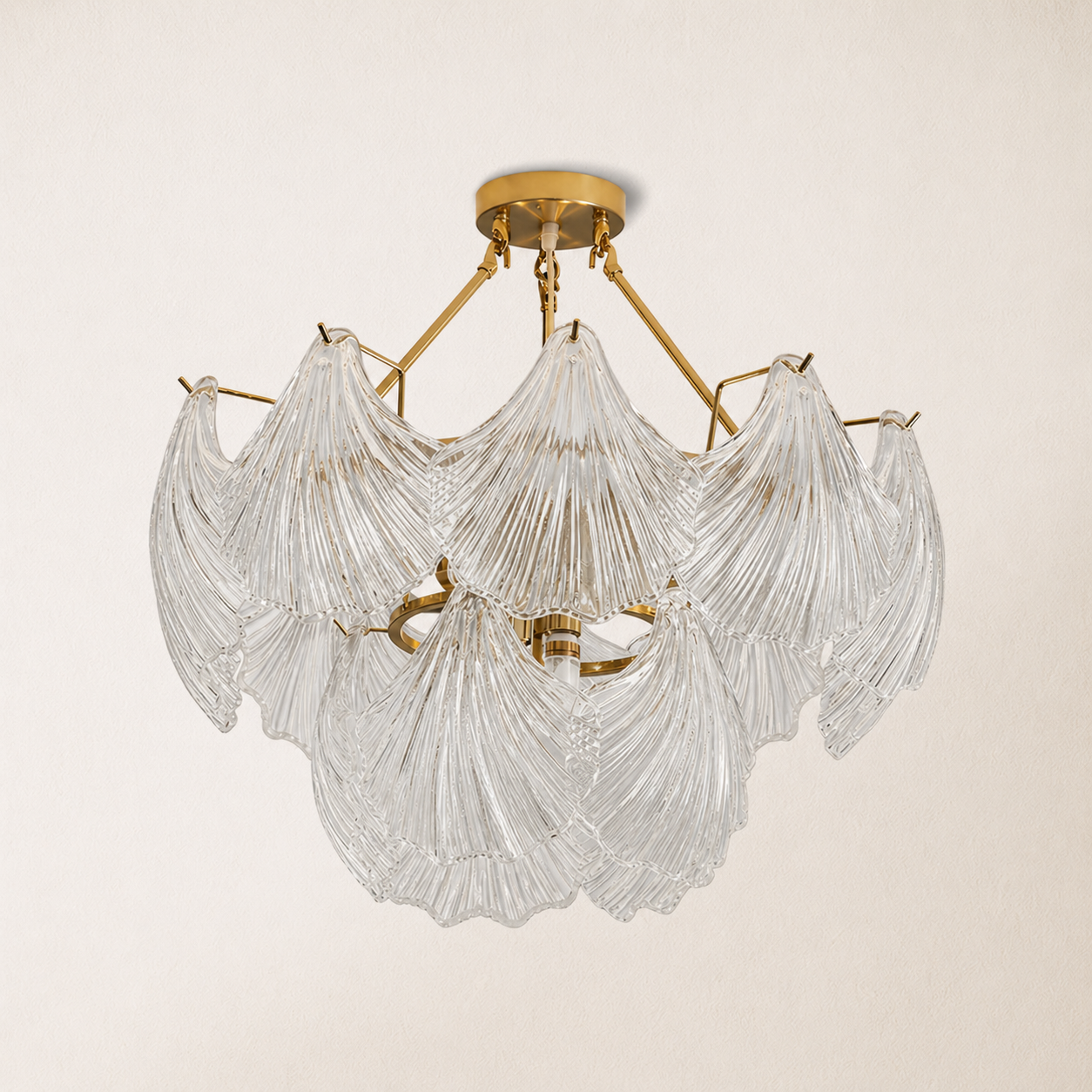 Marivelle Shell Glass Round Chandelier