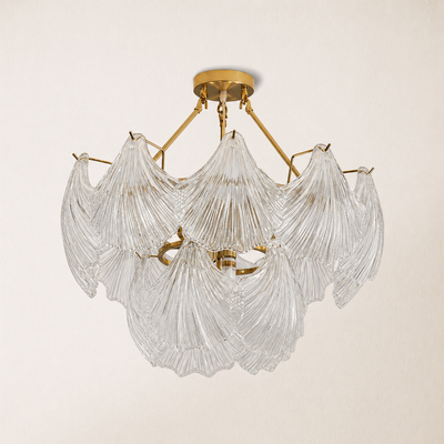 Marivelle Shell Glass Round Chandelier