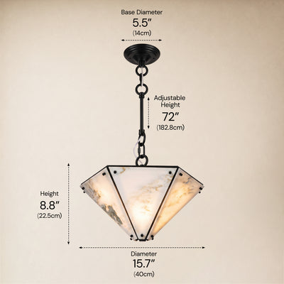 Pietra Landscape Marble Hexagonal Pendant 15.7"D