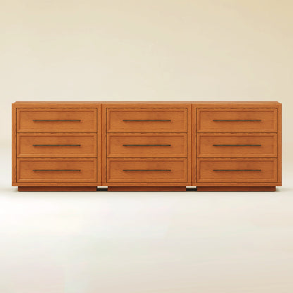 Alvar 95″ Oak 9-Drawer Chest(Set of 3)