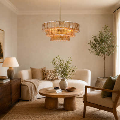 Ondalia Art Glass Round Chandelier