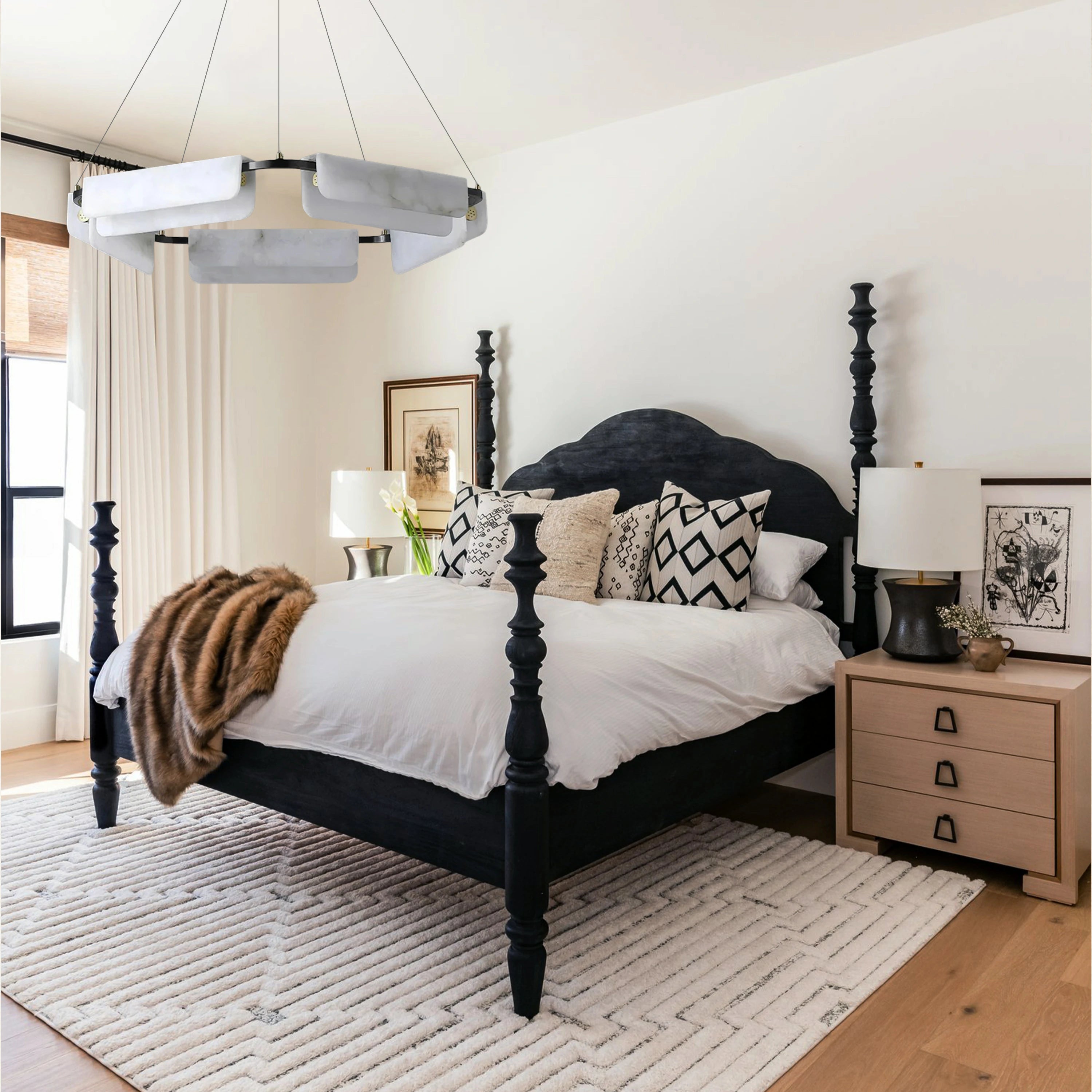 Deli Alabaster Chandelier 80cm D