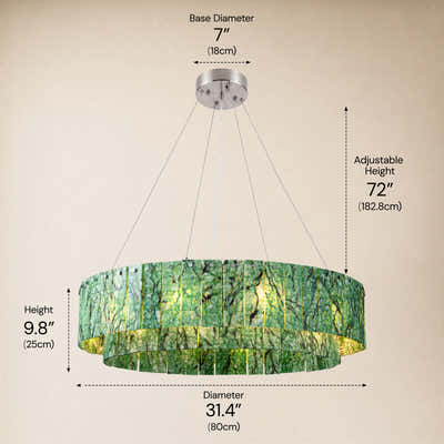 Pietra Verde Stone Tiered Round Chandelier 31.4"D