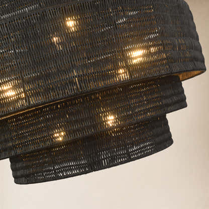 Cavana Rattan Round Chandelier 32"D