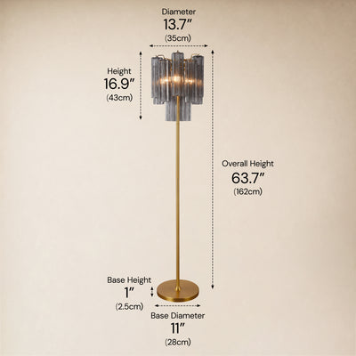 Lumeris Glass Tiered Floor Lamp 13.7"D 