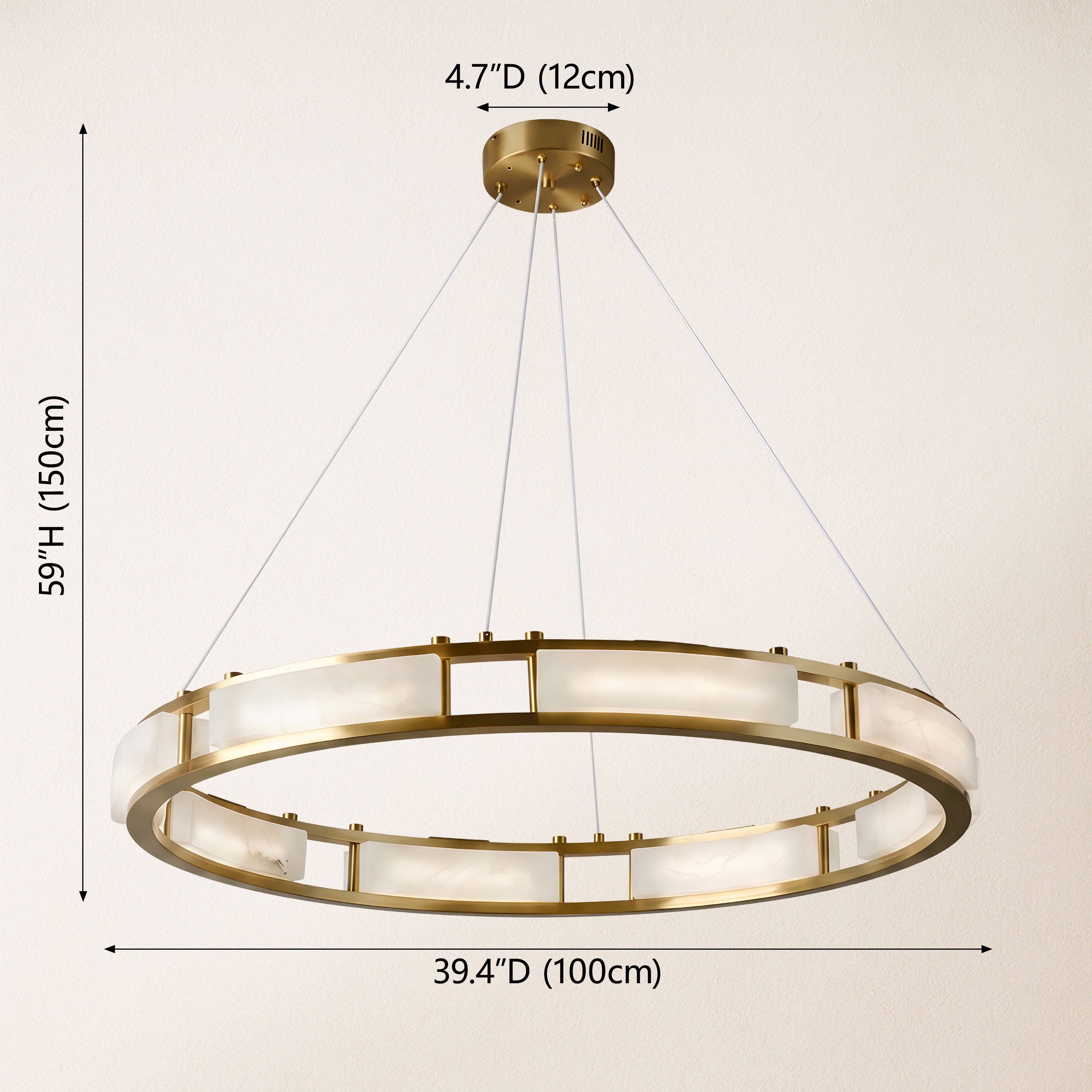 Serenique Qatar Alabaster Round Chandelier