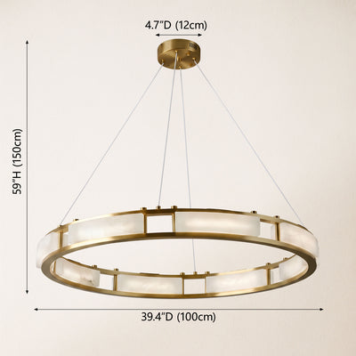Serenique Qatar Alabaster Round Chandelier
