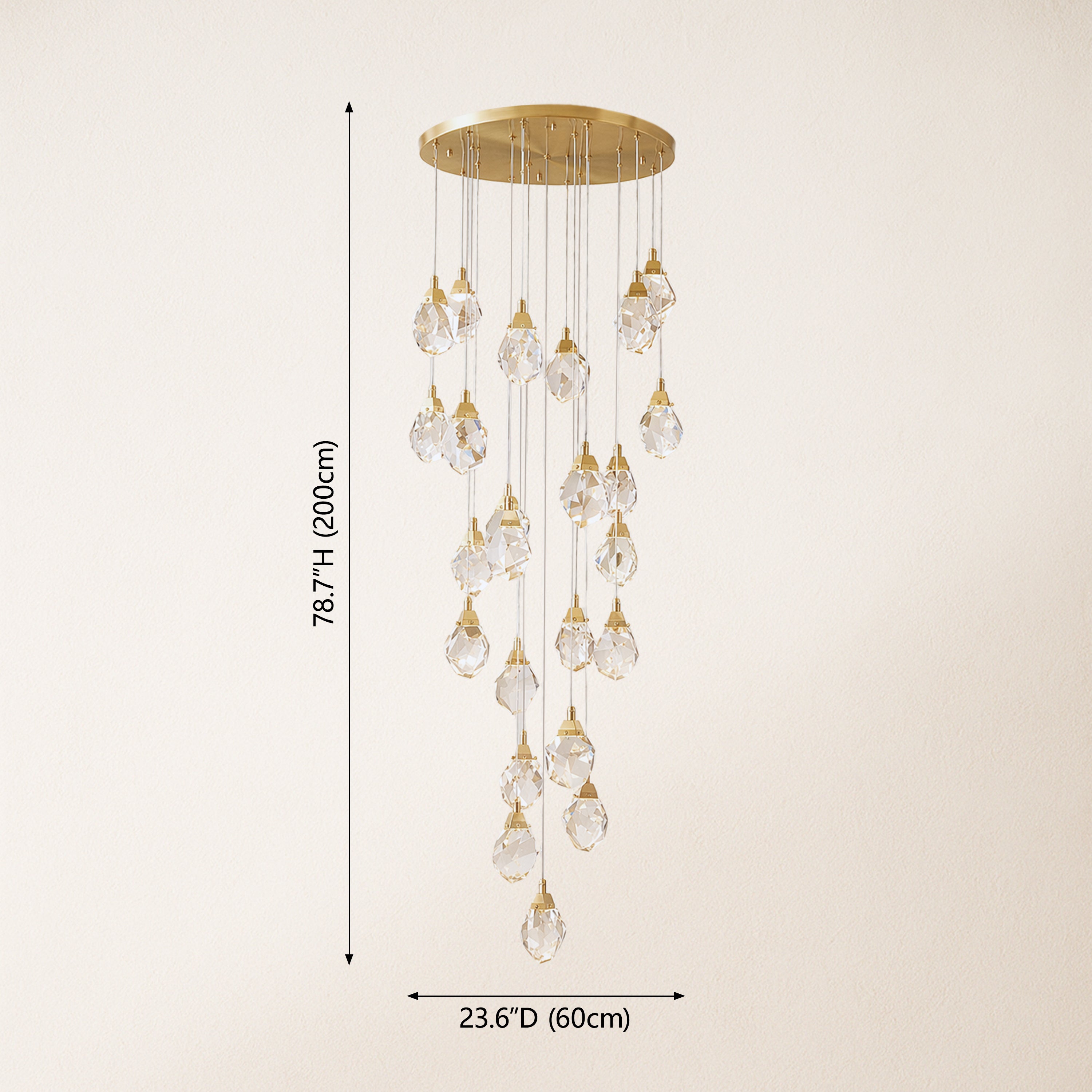 Aurelium Crystal Staircase Round Chandelier