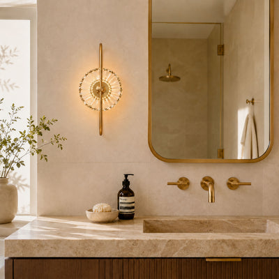 Orythea Crystal Sunburst Wall Sconce