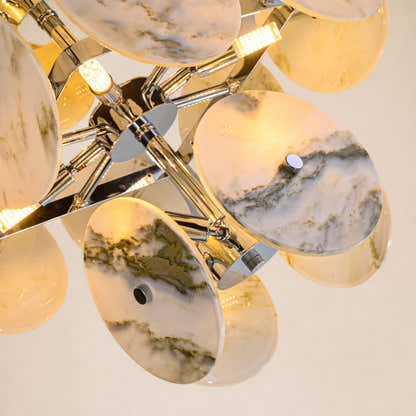 Pietra Ivory Marble Disc Pendant 17.7"D