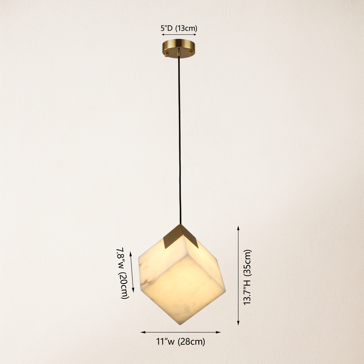 Dave Alabaster Pendant Light 10cm D dimensions 1