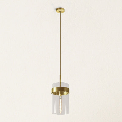 Armature Round Glass Pendant 8"D