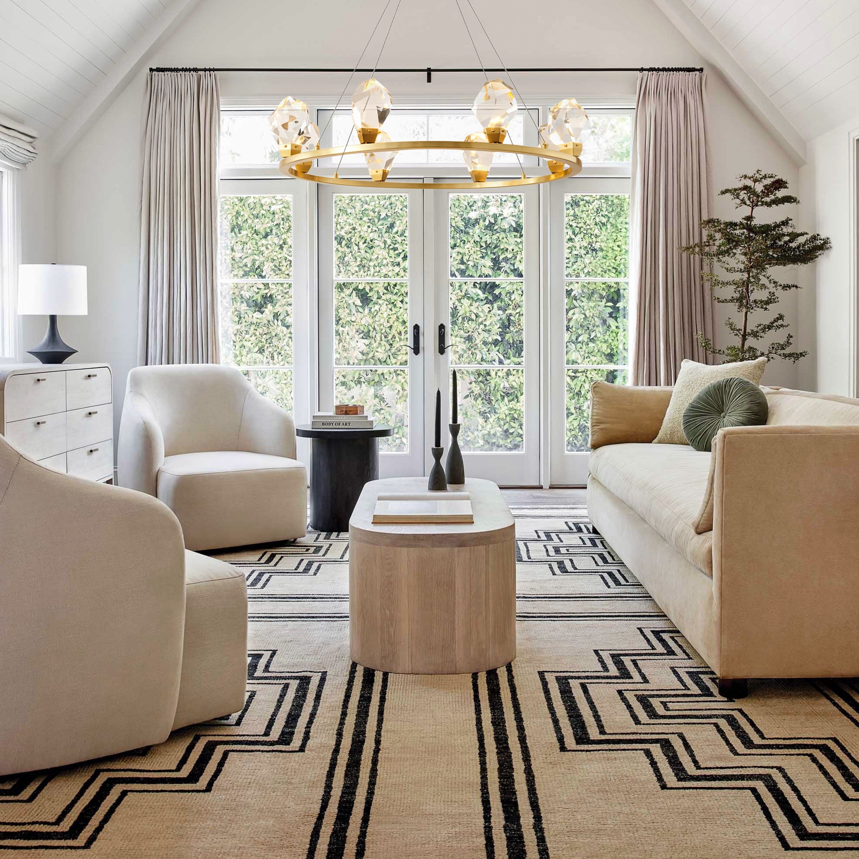 Aurelium Halo Crystal Round Chandelier