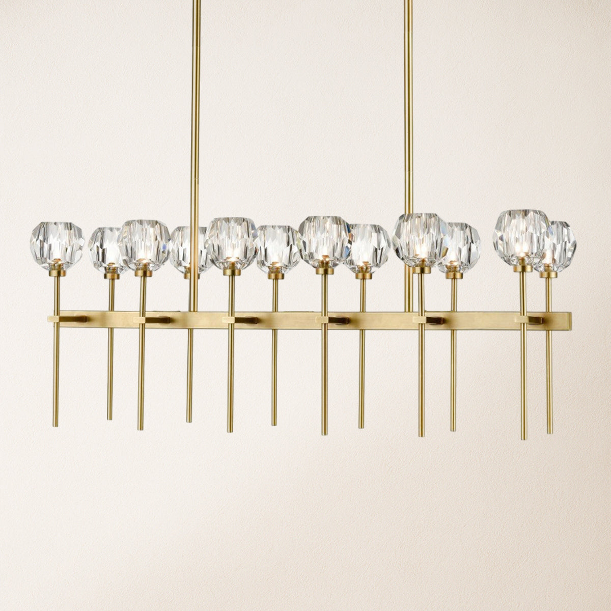 Parisian Crystal Double Linear Chandelier 122 cm L