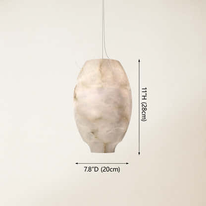 Dadaly Alabaster Lantern Small Art Round Pendant 20cm W