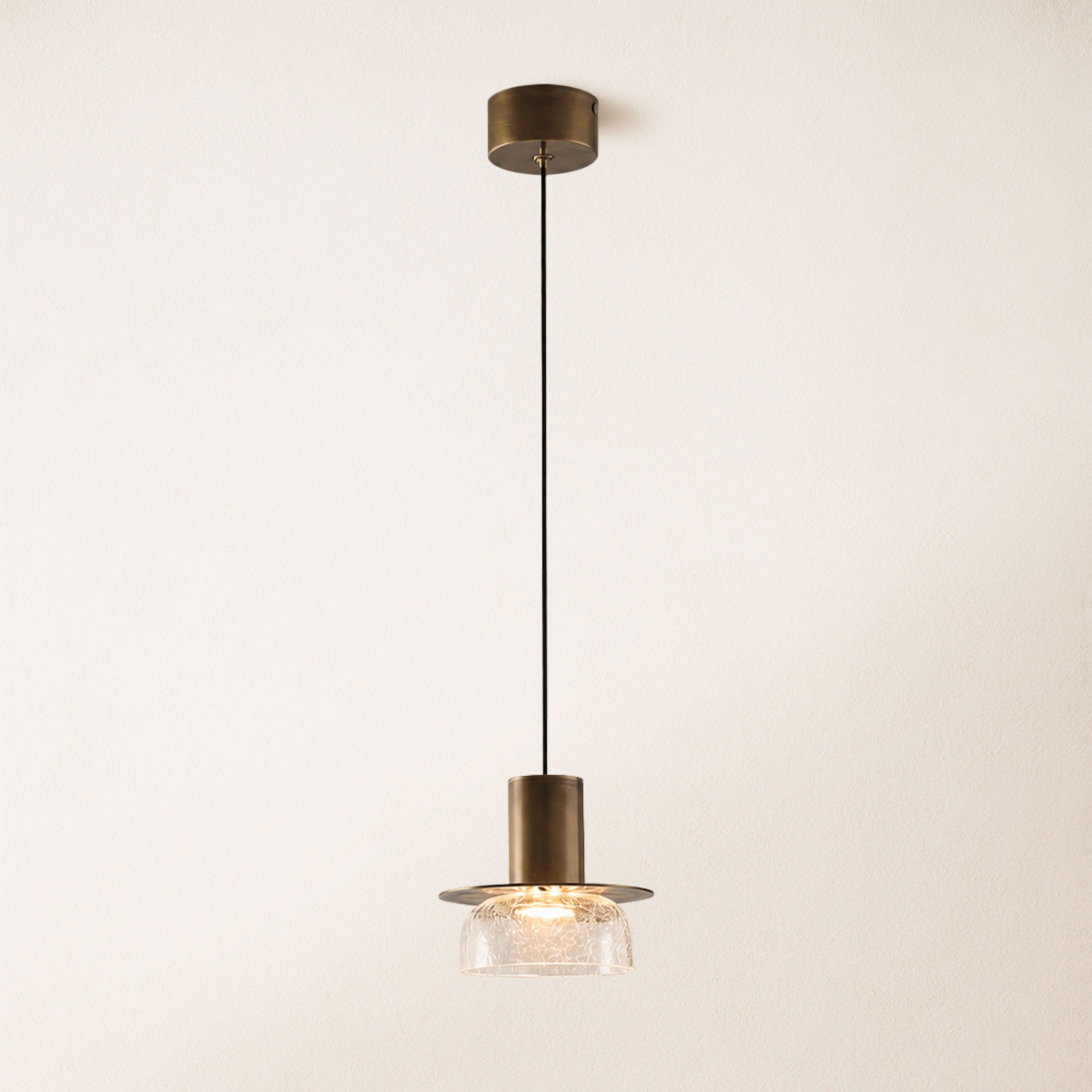 Zendria Crackle Glass Pendant Light