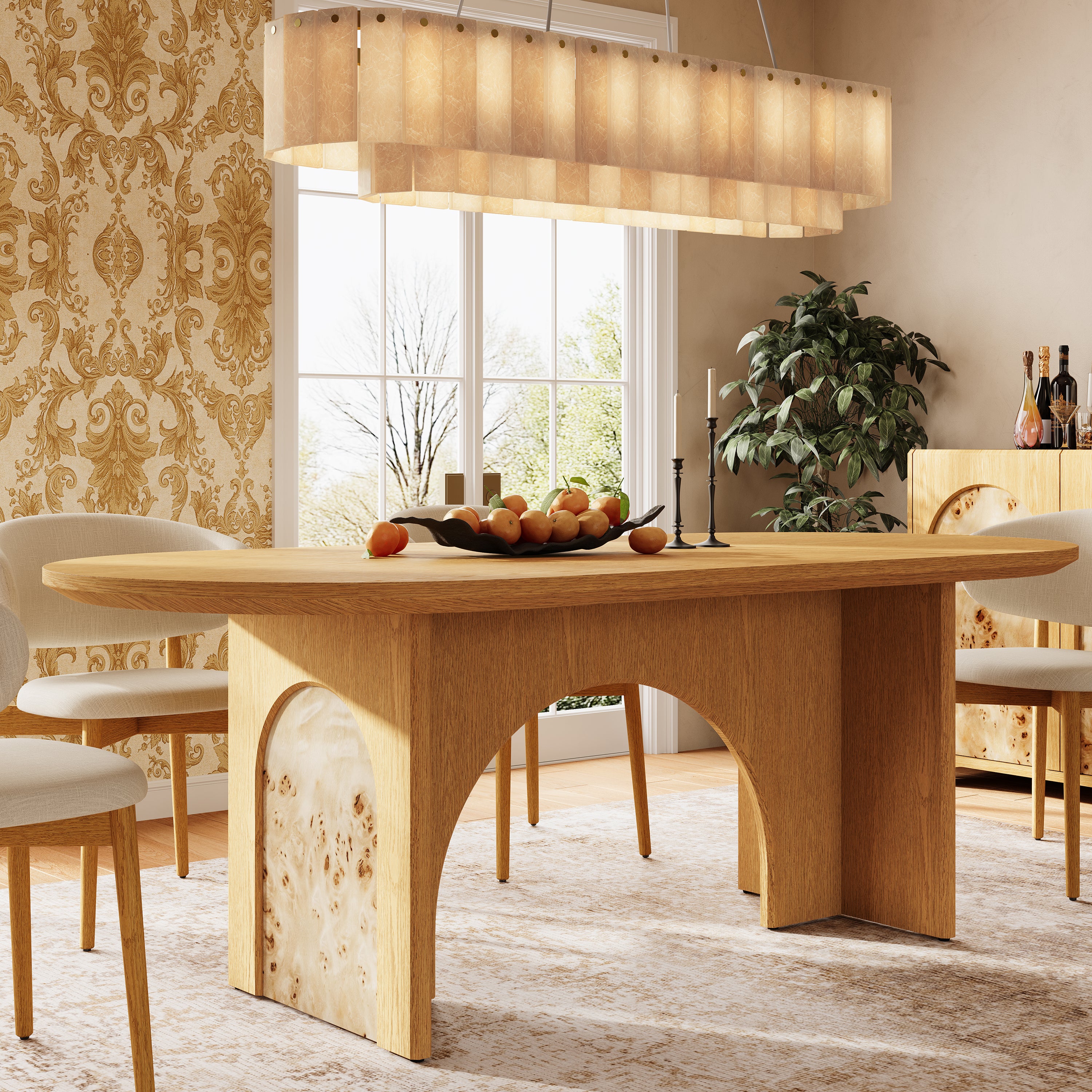 Aurora Oak Dining Table 84"