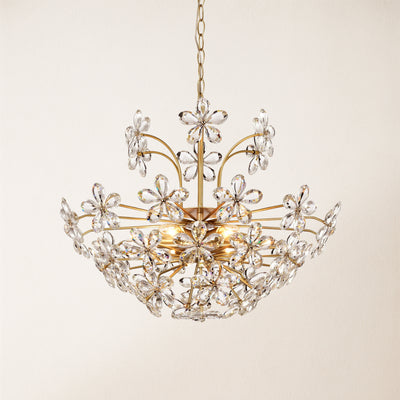 Liora Crystal Bloom Round Chandelier