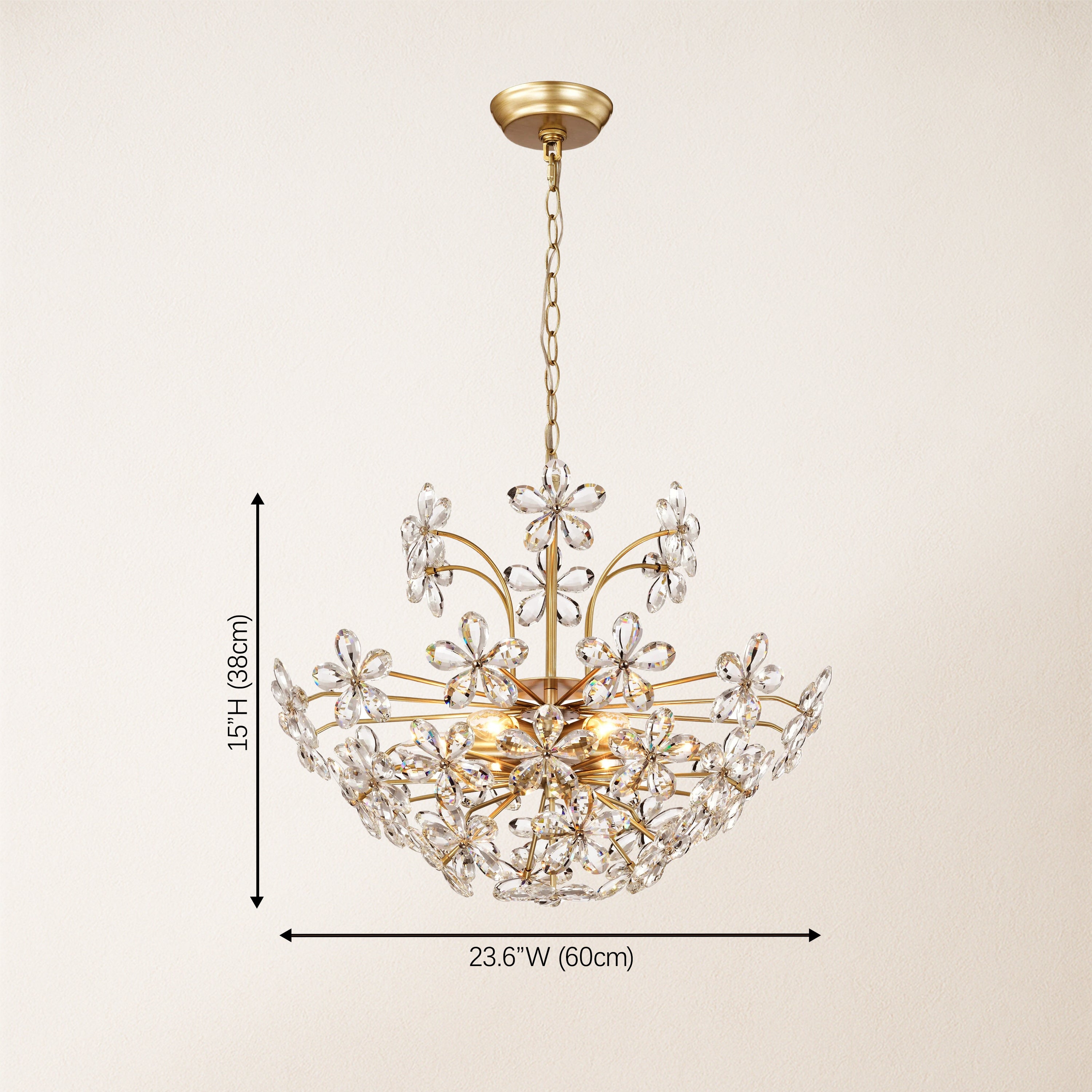 Liora Crystal Bloom Round Chandelier