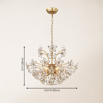 Liora Crystal Bloom Round Chandelier