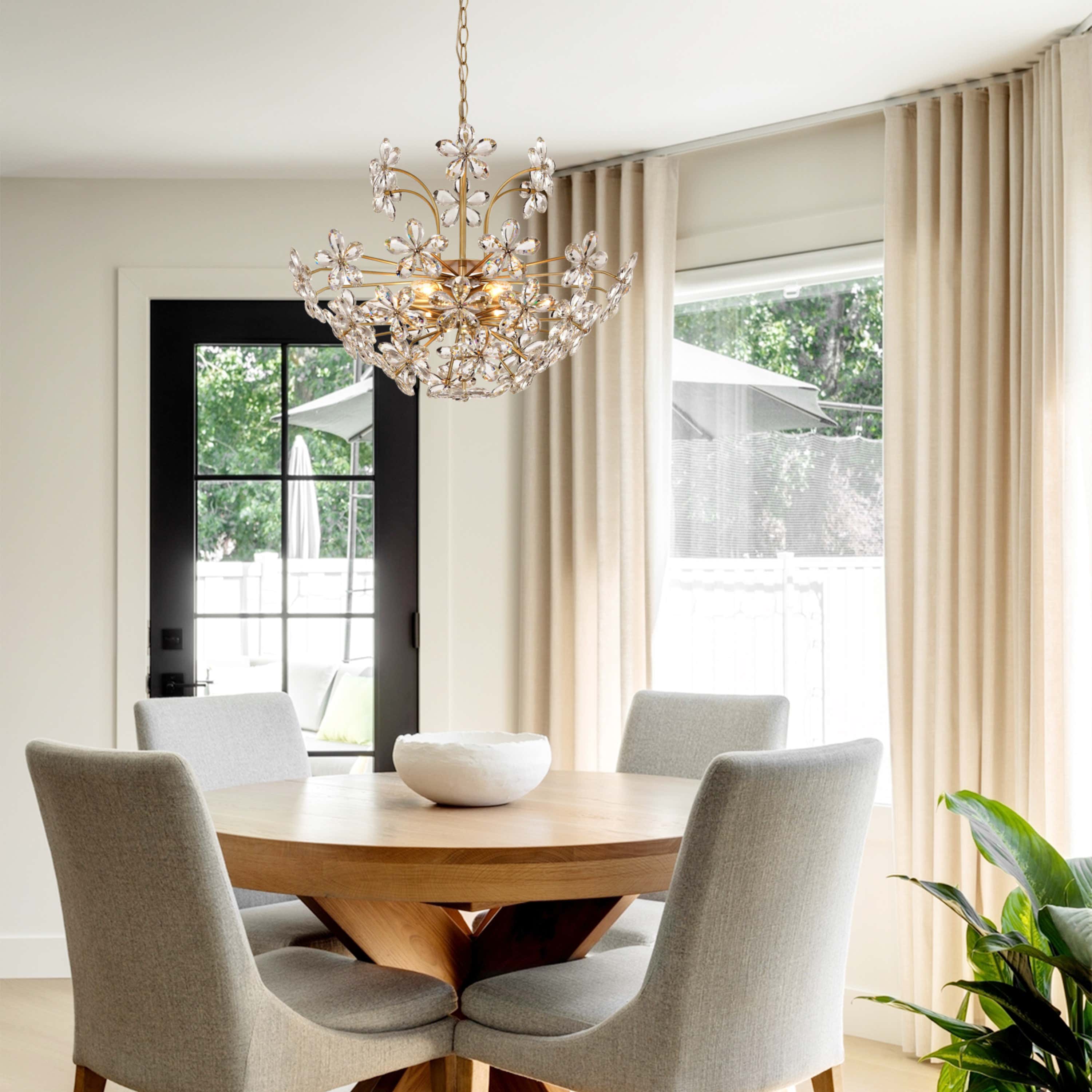 Liora Crystal Bloom Round Chandelier