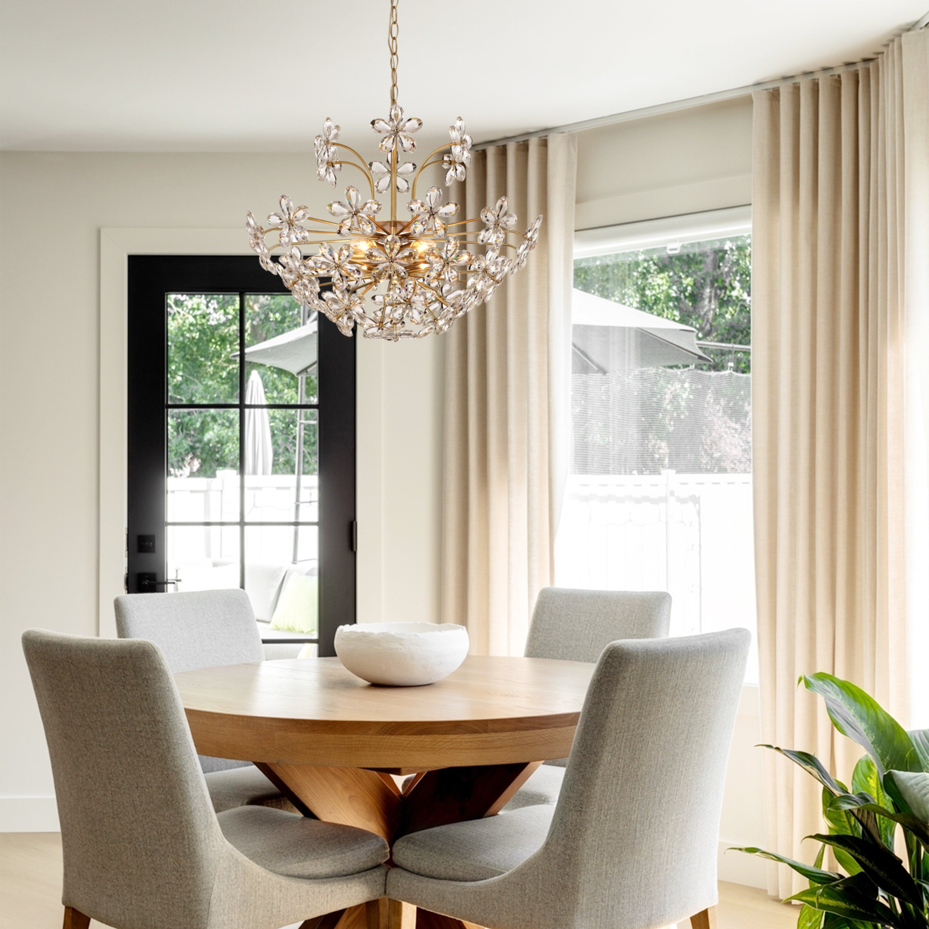 Liora Crystal Bloom Round Chandelier