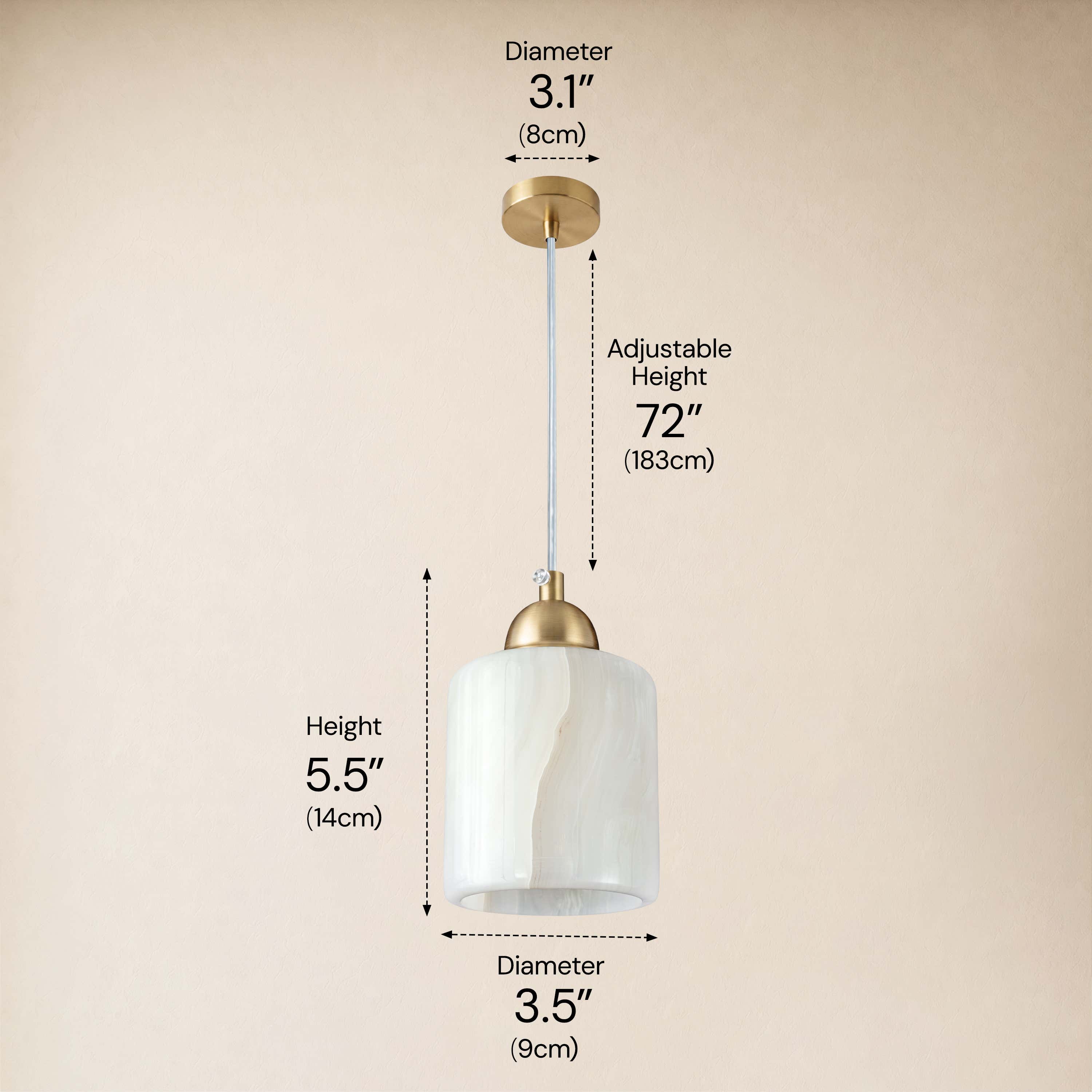 Pietra Ivory Stone Mini Pendant 3.5"D