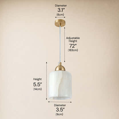 Pietra Ivory Stone Mini Pendant 3.5"D