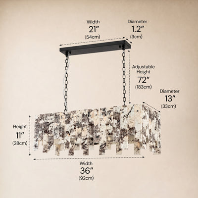Pietra Quartzite Rectangular Linear Chandelier 36" 40"W