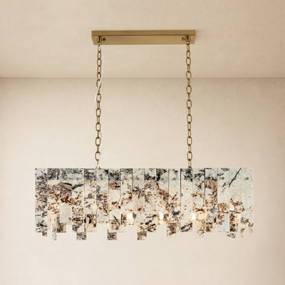 Pietra Quartzite Rectangular Linear Chandelier 36" 40"W