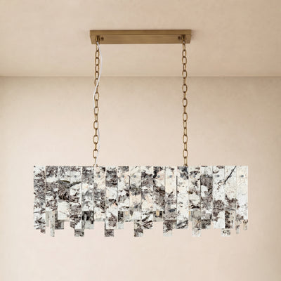 Pietra Quartzite Rectangular Linear Chandelier 36" 40"W