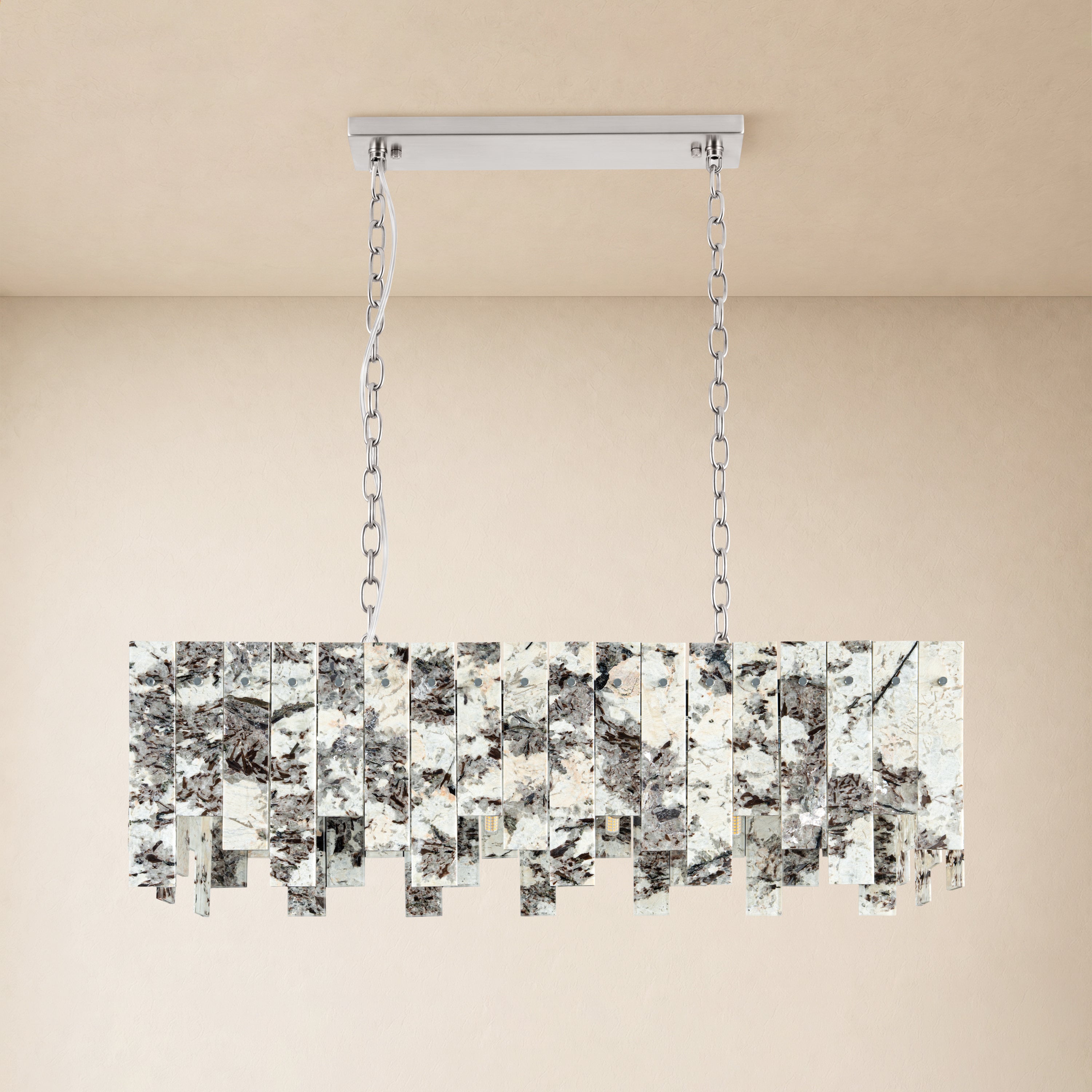 Pietra Quartzite Rectangular Linear Chandelier 36" 40"W