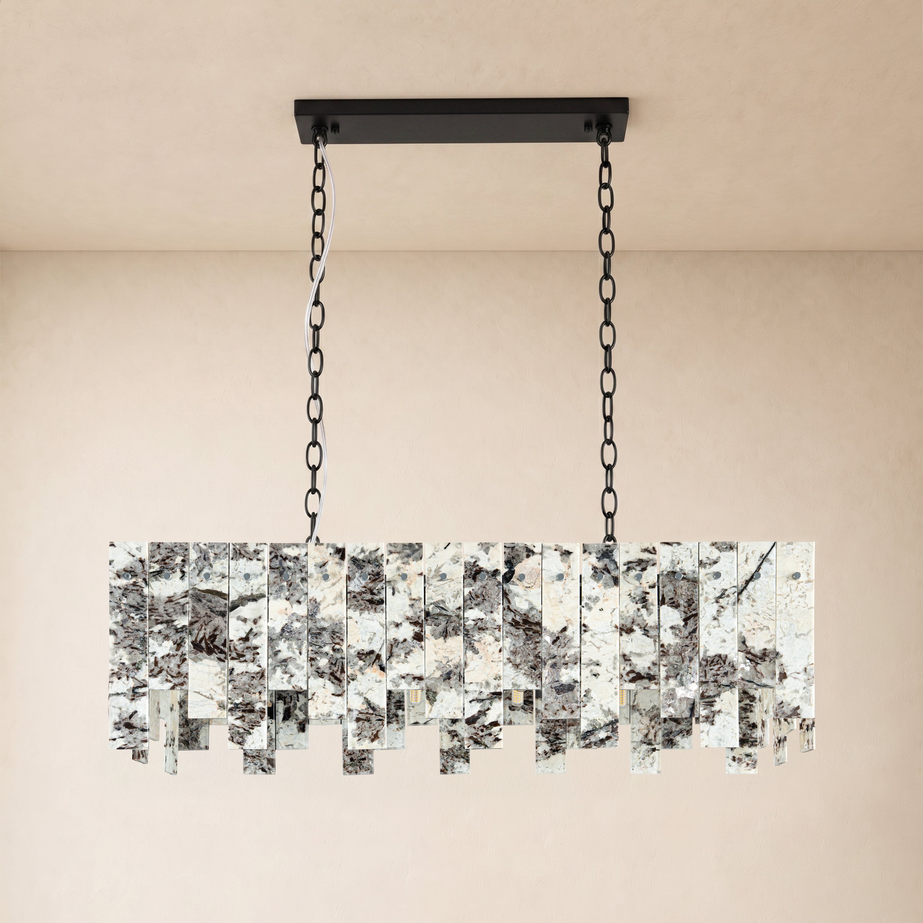 Pietra Quartzite Rectangular Linear Chandelier 36" 40"W
