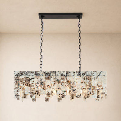Pietra Quartzite Rectangular Linear Chandelier 36" 40"W