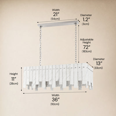 Pietra White Marble Rectangular Chandelier 36" 40"W