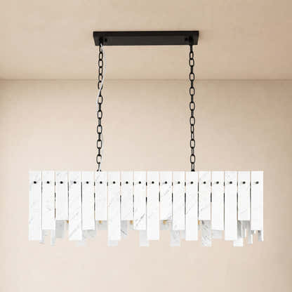 Pietra White Marble Rectangular Chandelier 36" 40"W