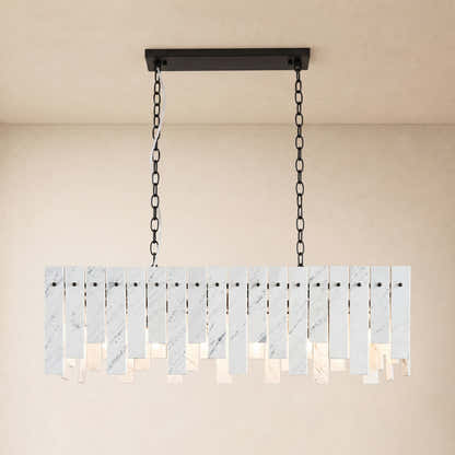 Pietra White Marble Rectangular Chandelier 36" 40"W