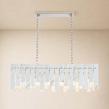 Pietra White Marble Rectangular Chandelier 36" 40"W