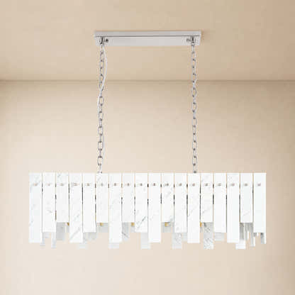 Pietra White Marble Rectangular Chandelier 36" 40"W