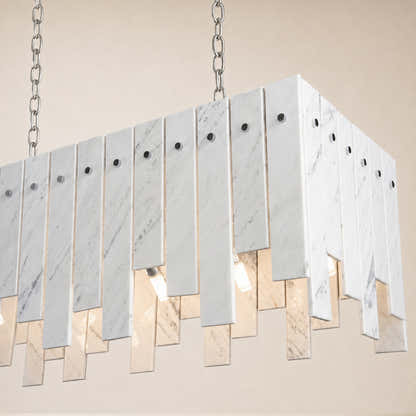 Pietra White Marble Rectangular Chandelier 36" 40"W