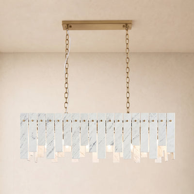 Pietra White Marble Rectangular Chandelier 36" 40"W