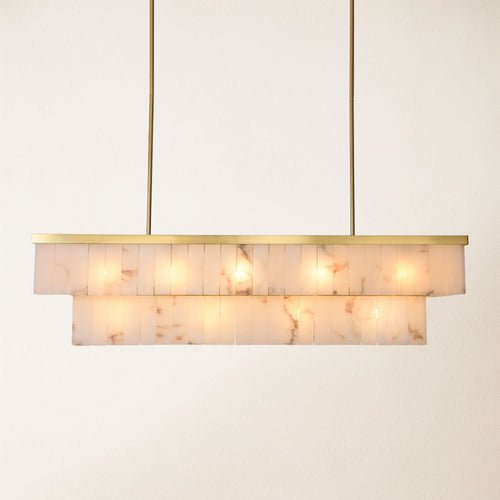 Solmare Alabaster Rectangular Chandelier 138cm