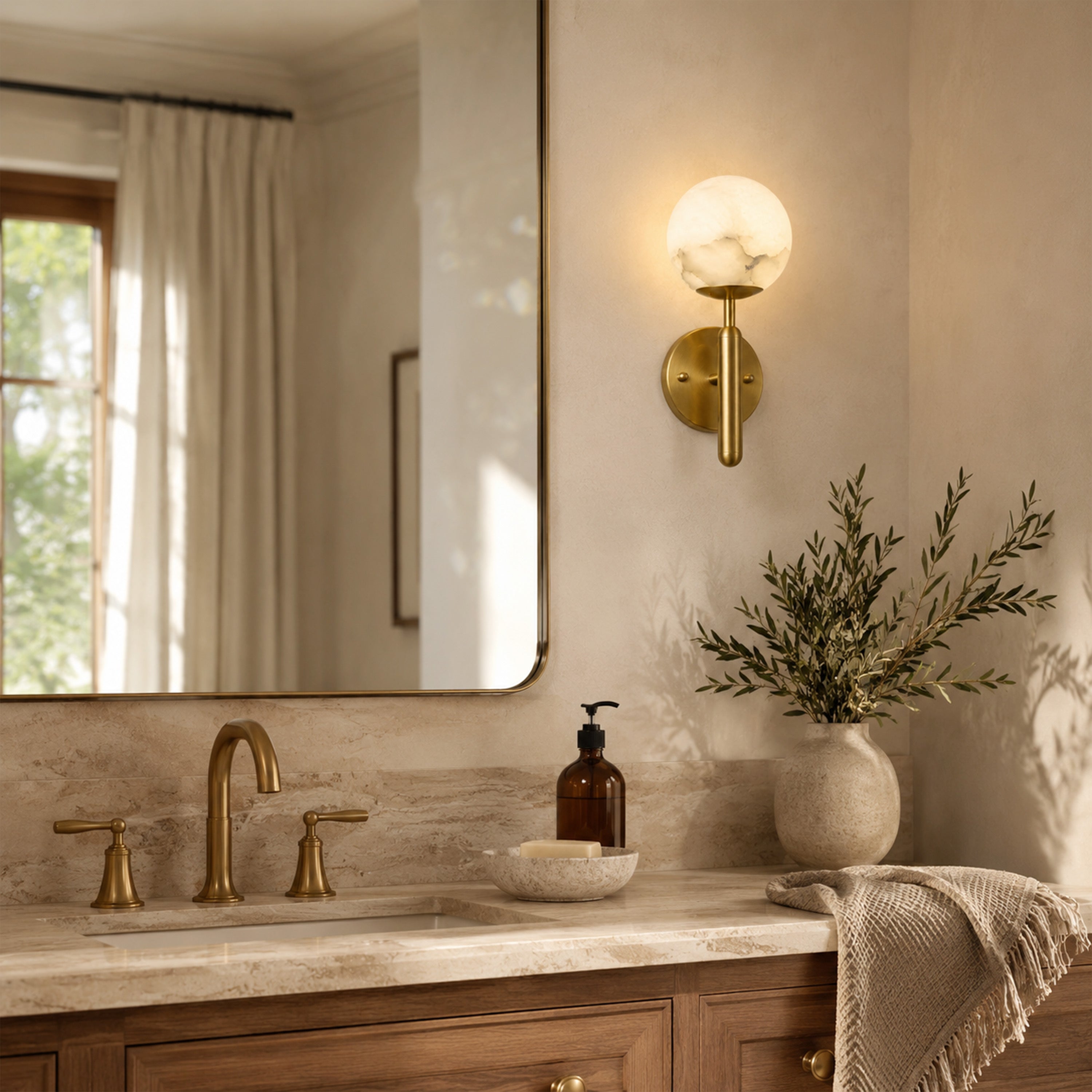 Vellura Alabaster Wall Sconce