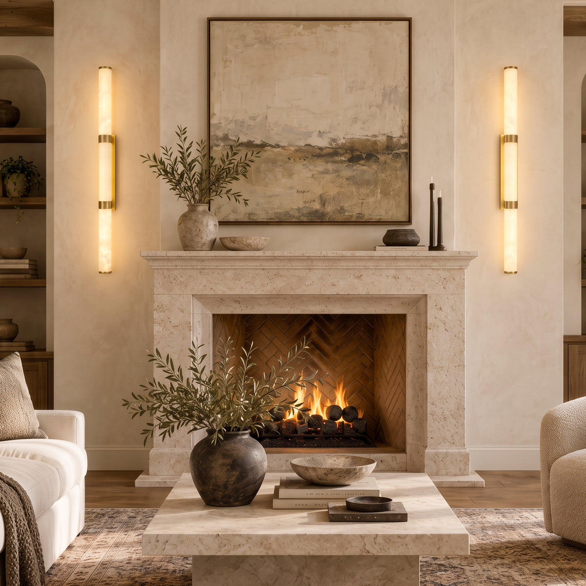 Vela Resin Cylinder Wall Sconce 47.2"H