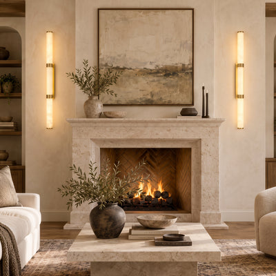 Vela Resin Cylinder Wall Sconce 47.2"H